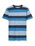 KnowledgeCotton Apparel - Regular block striped t-shirt - GOTS - Campanula